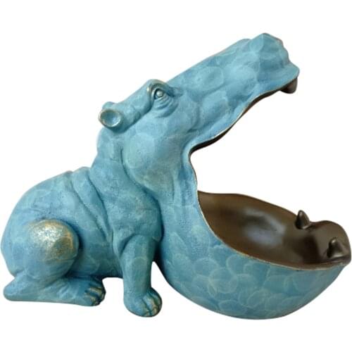 Hippopotamus statue decoration resin artware sculpture statue decor home office table desk decoration