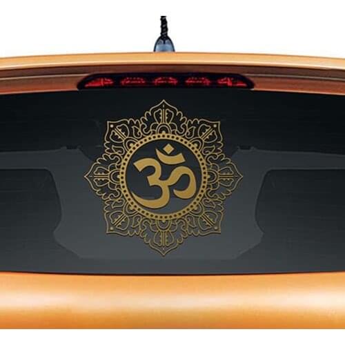 Hinduism Sign Artistic Om Murals Yoga Style Wall Decal Car Rear Glass Sticker Vinyl Car Head Decor Wallpaper Stickers L1172