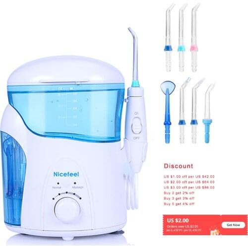 Oral Irrigator With UV Disinfection Function Water Flosser Teeth Cleaner Dental Oral Irrigator Home Use 600ML Irrigation Nozzle