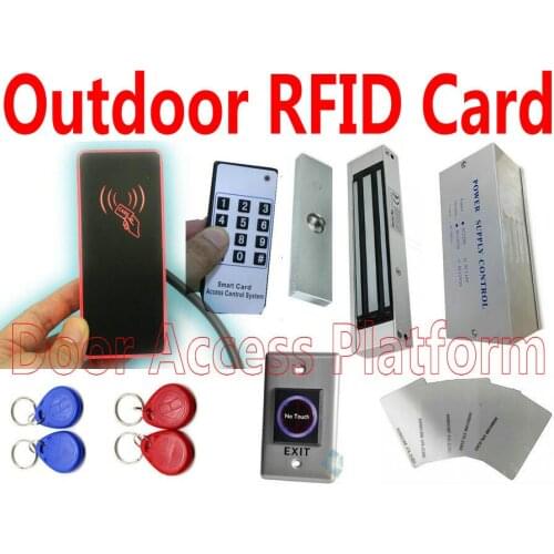 OutDoor IP65 Office Use RFID EM Card access controller device+DC12V/3A Power supply+Electronic Door Magnetic lock+IR Exit Button
