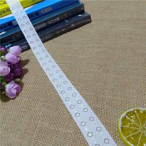 2.5cm S2687 Width Spandex Nylon Elastic Stretch white textiles lace trims for clothing