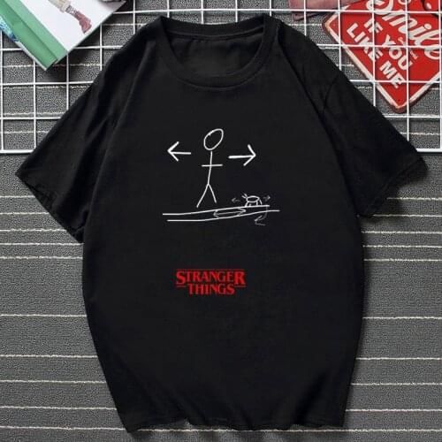 Hot Sale Stranger Things Printed T Shirt Funny Stick Figure Pathfinding Graphic Tops Summer Casual Harajuku Clothes Camisetas