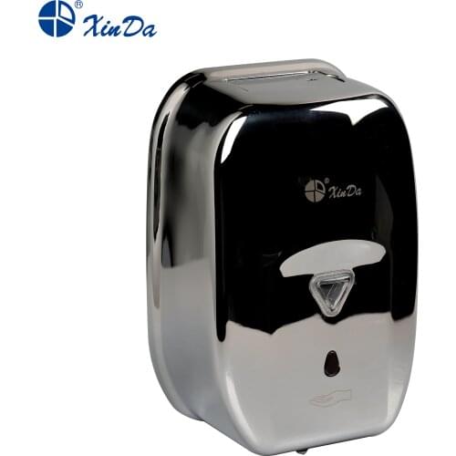 The Xinda ZYQ 120 Metal Automatic Sensor Touch Free Soap Dispenser 1200 mL DC 4x 1.5V (LR6) Wall Mounted with Key-Protection