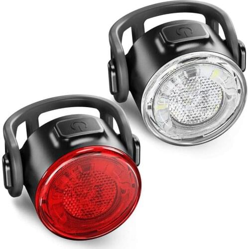 Mini Bicycle Cycling Taillight Warning Lights Tail Lamp Set Bike Front+Rear Lamp Waterproof USB Rechargeable White/Red Light