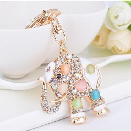 Fashion Creative Elephant KeyChain Girls Bag Ornaments Car Exquisite Gift Birthday Gift Party Favors Brand New