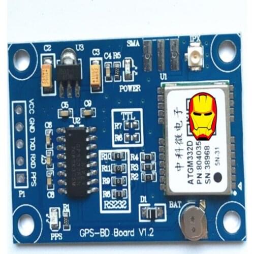 GPS+Beidou module dual-mode satellite positioning RS232 TTL ATGM332D instead of NEO M8N