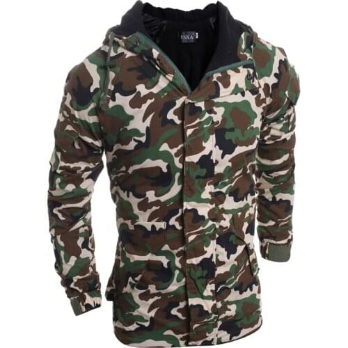 Hot Sale Autumn Camouflage Parkas Men Military Medium-Long Mens Clothing Thickening Cotton-Padded Winter Jacket