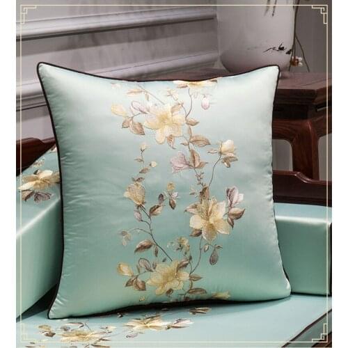 New minimalist Chinese embroidery flower cushion cove 005