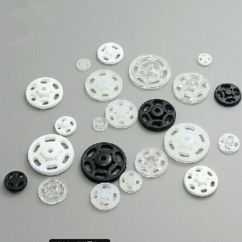 Plastic Press Snap Button Fastener Studs Button Sewing On Clothes Accessories 10mm , 13mm White Black wholesale free shipping