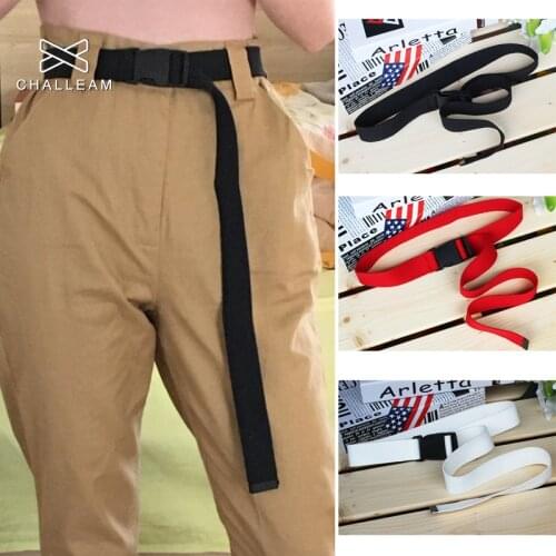 120cm Candy Colors Women Men Canvas Belt Plastic Buckle Tactical Long Red Black Straps Unisex Casual Boys Girls Jeans Belts 148