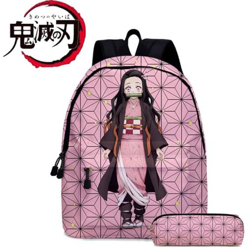 Backpack Demon Slayer Kimetsu No Yaiba Kamado Tanjirou School Travel Bag Unisex Cosplay Mochila Feminina Notebook Bags Gifts