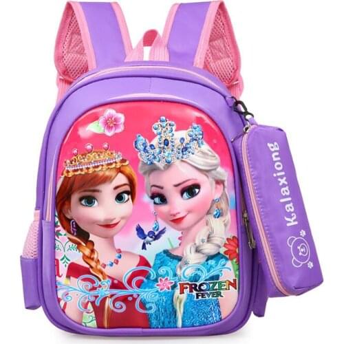 Disney Cartoon Backpack Frozen Elsa princess Childrens Backpack cartoon girl outdoor bag for school book bag