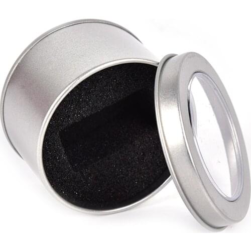 Lowest Price Round Metal Jewelry Watch Gift Box Display Case With Cushion 6.5*4cm Watch Organizer Box Holder