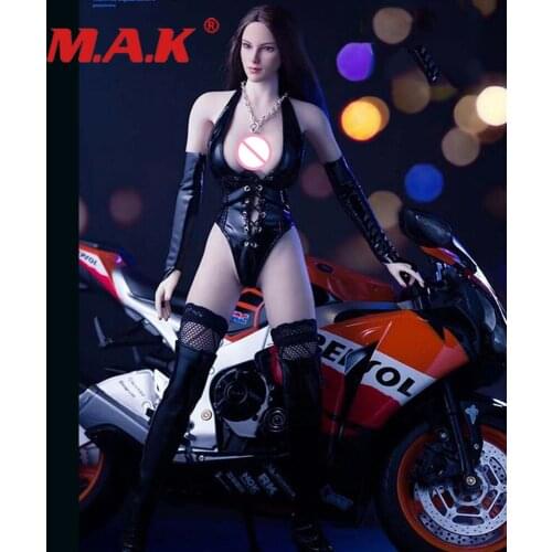 CJG-W050 1/6 Scale Sexy Girls Clothes Black Leather Underwear & Long Boots Accessory Model For 12'' Inch Female Dolls