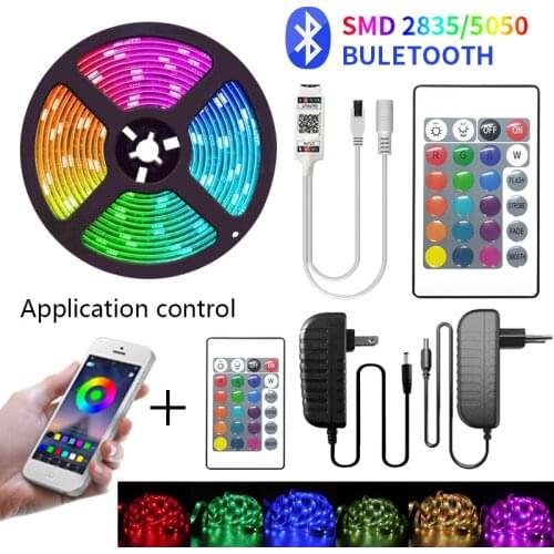 Bluetooth LED Strip Lights 20M RGB Luces Led 5050 Flexible Ribbon Waterproof RGB Smart LED Light 5M 10M Tape Diode DC12V Control