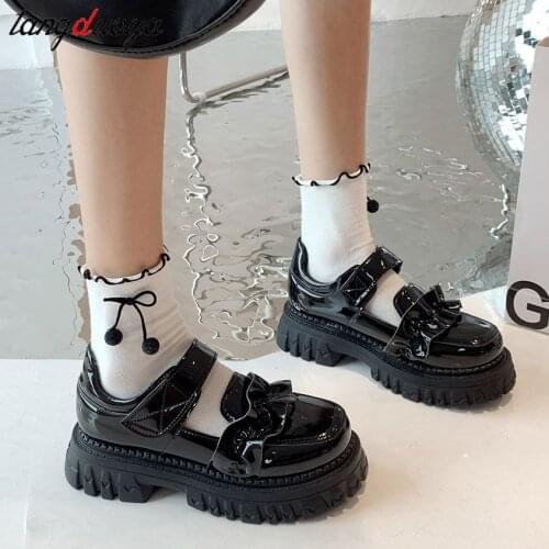 Japanese Style Lolita Shoes Women Vintage Soft High Heels Waterproof Platform College Student Cosplay Mary Jane Shoes women