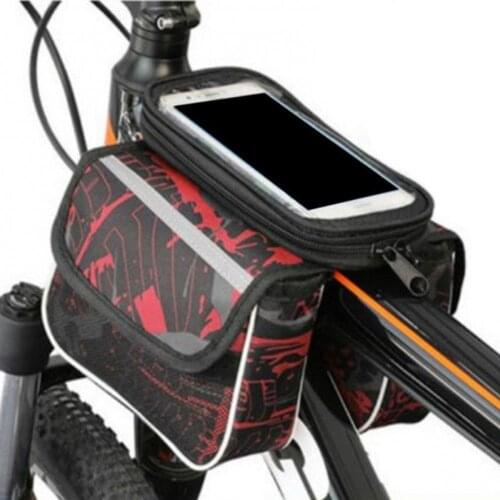 Waterproof Reflective Bike Top Tube Storage Bag Screen Mobile Phone Sack