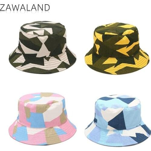 Zawaland Unisex Camouflage Double-Sided Fisherman Hats Fashion Outdoor Climbing Sun Caps Casual Printing Men Women Bucket Hats