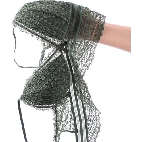 Green Women Lace Bra And Panty Set Triangle Cup Wireless Thin Cotton Push Up Bralette Underwear Female Sexy Lingerie Black