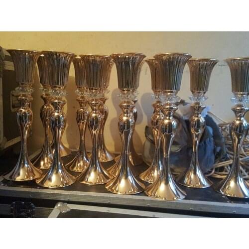 Gold candle holder 54cm/22" metal candlestick flower vase wedding table centerpiece event flower rack road lead home decoration