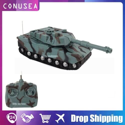 1:22 Rc Tank Remote Control Mini Rc Tank with Rotating Turret and Sound Battle Tank Military War Interactive Remote Control Toy