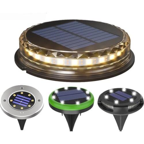 1-4pcs Outdoor Courtyard Garden Buried Waterproof Solar Lawn Light Decorative Landscape Path LED Buried Light Spotlight Lighting
