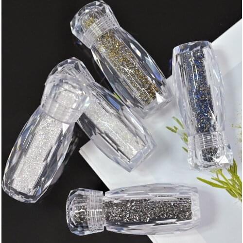 1Bottle 1.2-1.4mm Mini Crystal Nail Stones 3D Glass Micro Nail Art DIY Designs In Bottles AB Zircon Accessoire Rhinestones H