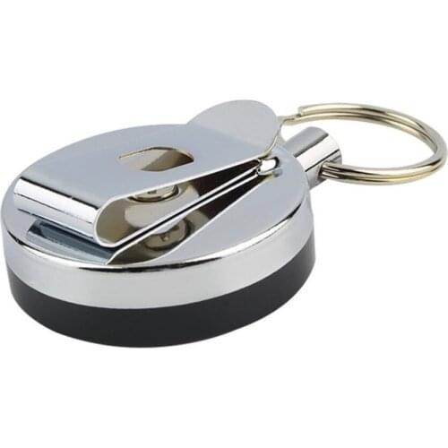 1pcs Stainless steel Tool Belt Money Retractable Key Recoil Ring Pull Chain Clip Keychain key Chain Strong Pulling Force