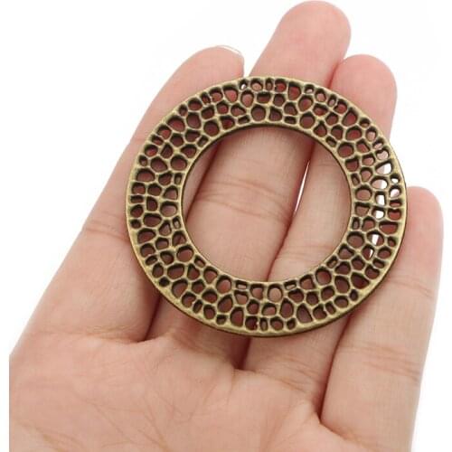 10pcs Antique Bronze Charms Open Hollow Crafts For Diy Necklace Bracelet Jewelry Making Material 50x50mm
