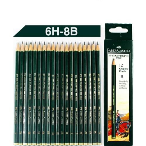 12PC FABER CASTELL 6H-8B Hexagonal Wooden Pencil Sketch Pencil for Professional Student Sketching Drawing Art Supplies
