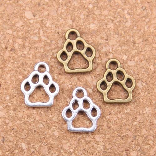 192pcs Charms dog paw 13x11mm Antique Pendants,Vintage Tibetan Silver Jewelry,DIY for bracelet necklace