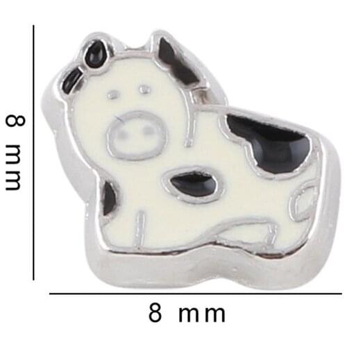 20Pcs/Lot Cute Cattle Alloy Floating Charms Hand-made DIY for Glass Lockets