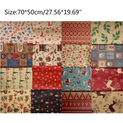 203F 5 Sheets 70x50cm Christmas Gift Wrapping Kraft Paper Christmas Elements Present DIY Packing Wraps for Birthday Xmas Party