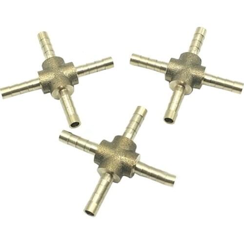 3PCS Four-Way Copper Water Nozzle Motor ESC Cooling System Pipes Connector Water-Pump Cross Joint Faucet for RC Boat Accessories