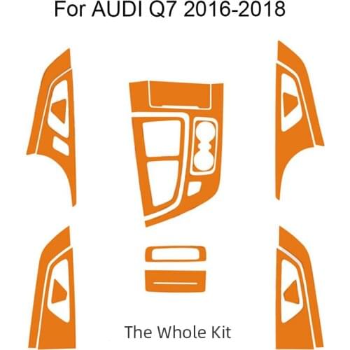 3D 4D 5D Carbon Fiber Vinyl Decal Stickers Car Interior Decoration/ Upgrade/Protection For AUDI Q7 4M 2nd 2016-2018 Car Styling