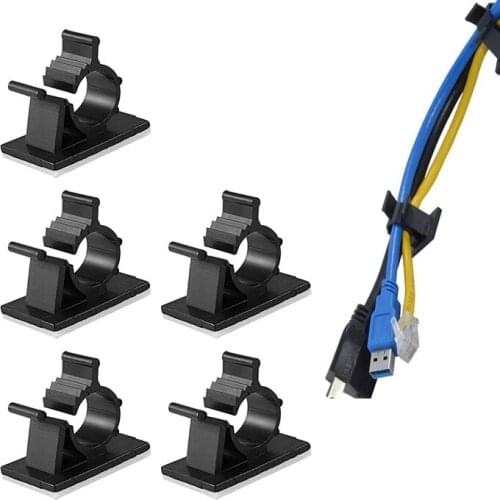 5Pcs Cable Organizer Clips Adjustable Nylon Wire Cable Clips Adhesive Backed Cable Winder Home Storage Supplies Desk Accessories
