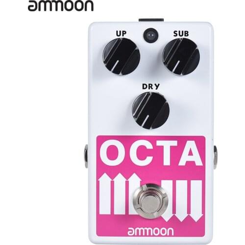 Ammoon OCTA Electric Guitar Precise Polyphonic Octave Generator Effect Pedal Supports SUB UP Octave Dry Signal Full Metal Shell
