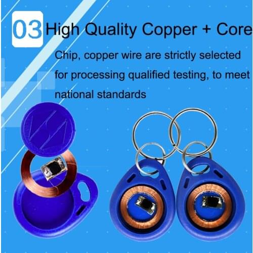 5pcs EM4100 Tag Badge Key 125khz ID RFID Keyfob TK4100 Tags llavero Porta Chave Card Sticker KeyFob Token Ring Proximity Chip