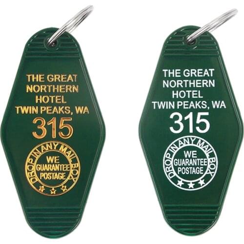 Twin Peaks keychain Keytag Key chain Keyring The Great Northern Hotel Jewelry Gifts for Twin Peaks fans