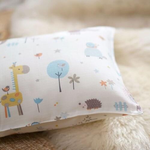 Childrens Pillow Case Cotton Cartoon Small 30x50 Baby Pillow Cover Without Filling 100% Cotton Gauze Pillowcase