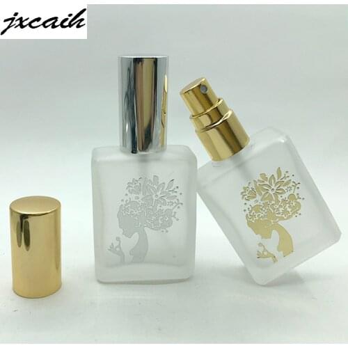 Jxcaih 1Pcs 15ml Frosted Glass Perfume Bottle Empty Spray Atomizer Refillable Travel Portable Cosmetic Container