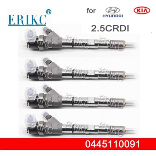 4PCS 0445110091 Auto Parts Diesel Inyector Nozzle 0445 110 091 Common Rail Fuel Injector 0 445 110 091 for HUYNDAI 33800-4A000