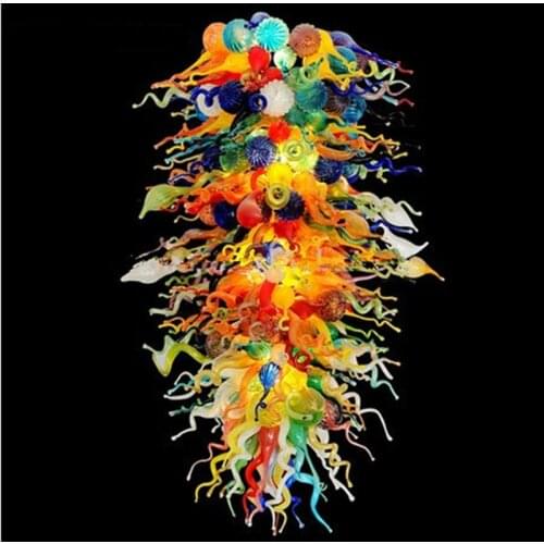 Artistic Colored 100% Hand Blown Chandelier Murano Glass Chandelier lighting for Hotel Stair Decor