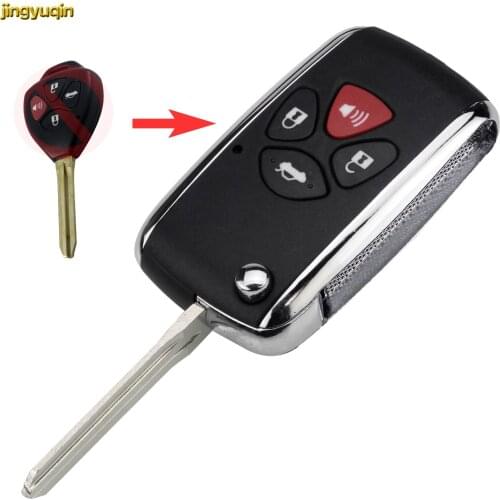 Jingyuqin 5pcs 4 Buttons Folding Flip Car Key Shell Case Cover FOB for Toyota Camry Avalon Corolla Matrix RAV4 Venza Yaris