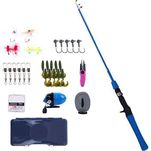 Kids Beginngers Fishing Pole Set Portable Easy to Hold Fishing Equipment Fishing Pole Kit