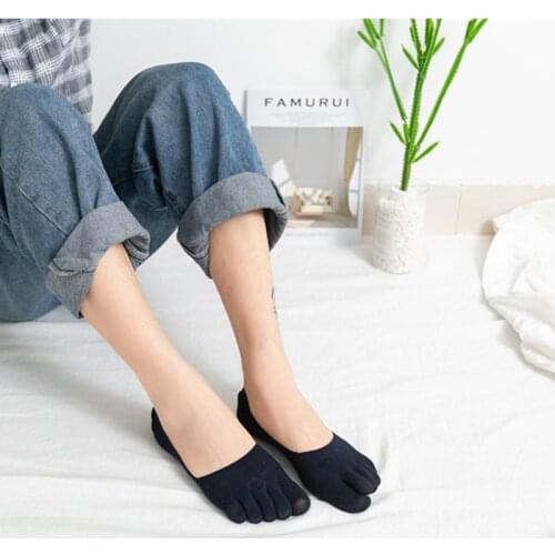 1Pairs Mens Cotton Sport Socks Toe Five Finger Socks Outdoor Cycling Running basketball Breathable Low Cut Boat Non-slip Socks