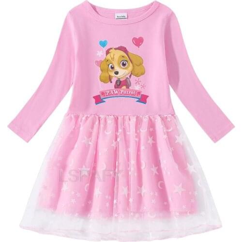 New Girls Dresses PAW PATROL Clothes Autumn Long Sleeve Dress For Children Christmas Party Dress For Girl Kids Costumes