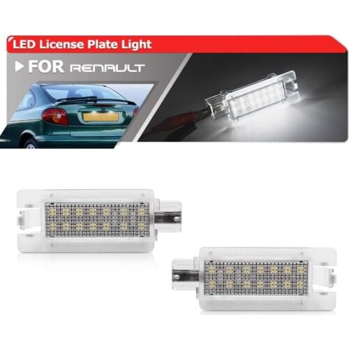 Fits For Renault Megane Scenic & Scenic I 96-03 Megane I 96-02 SMD White Canbus Rear Led License Plate Lights Lamps