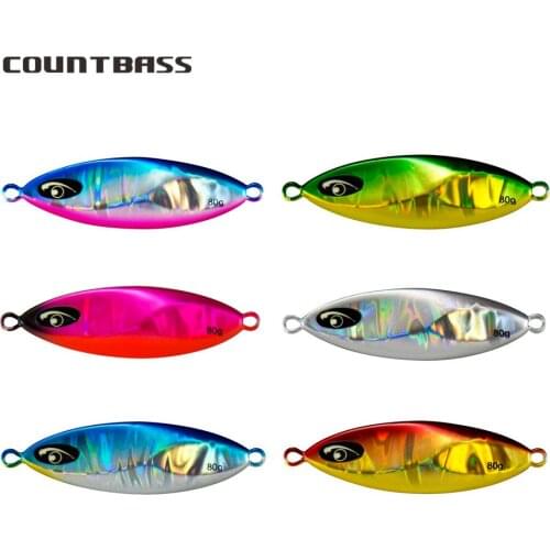 COUNTBASS 6PCS 20g 30g 45g 60g S2 Short Slow Pitch Metal Jigs Fishing Lure with Luminous Eyes Lead Jigging Lures