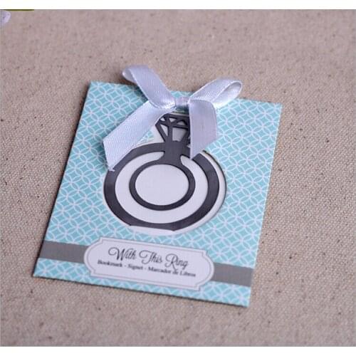 "With This Ring" Brushed-Metal Engagement Ring Bookmark Favors+200pcs/lot+FREE SHIPPING